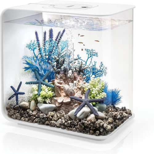 30L Acrylic Aquarium Tank with LED, Filter, Pump & Air Stone - White