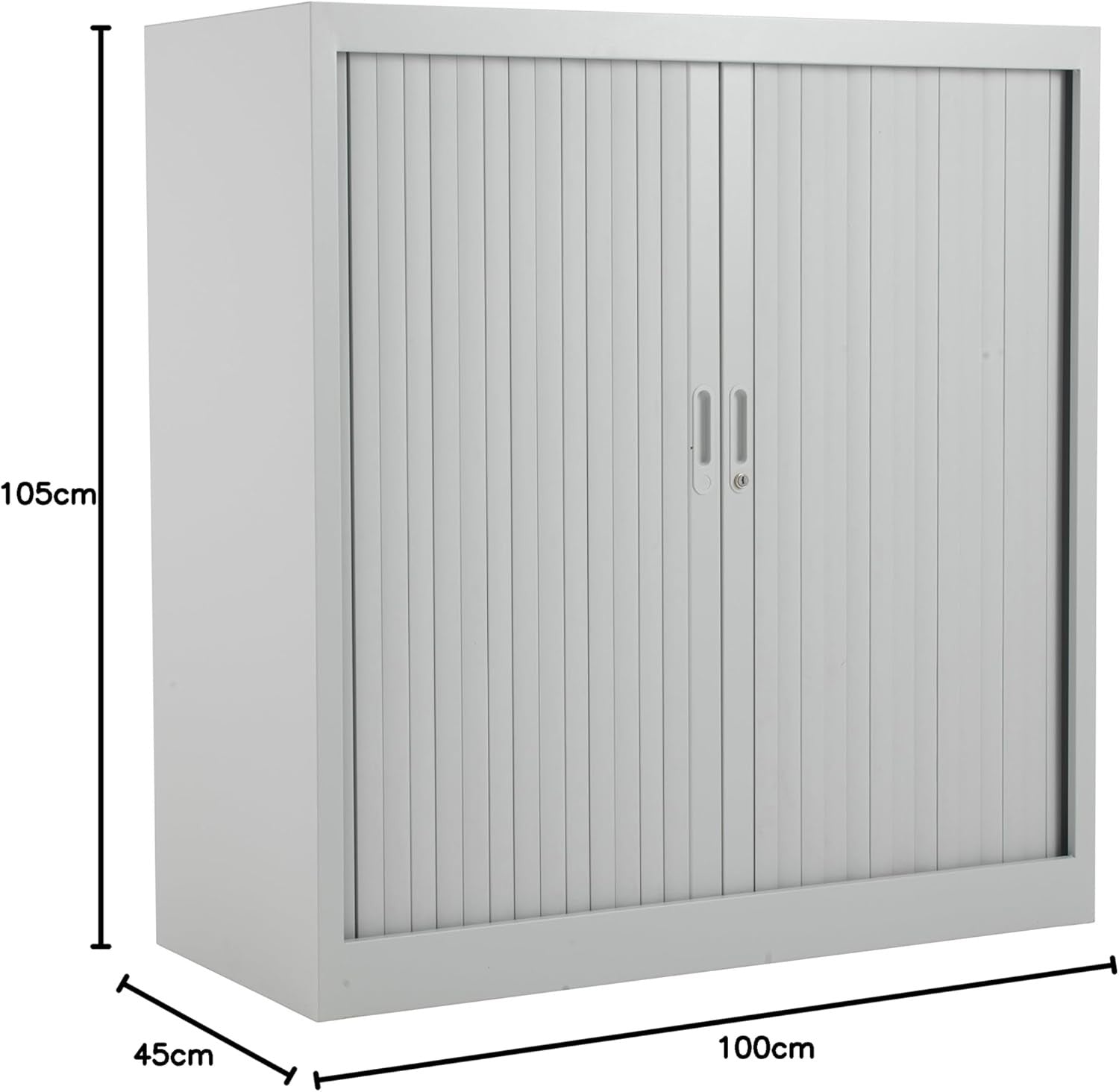 Grey Metal Lockable Storage Cabinet Office Cupboard with Adjustable Shelves