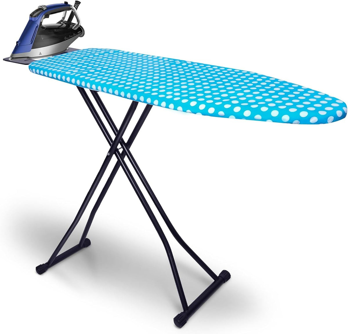 Large Ironing Board Adjustable Height Anti Slip with Iron Rest 132x33cm