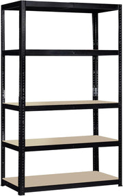 5-Tier Garage Shelf Unit 180x90x40cm Adjustable Heavy-Duty MDF + Steel