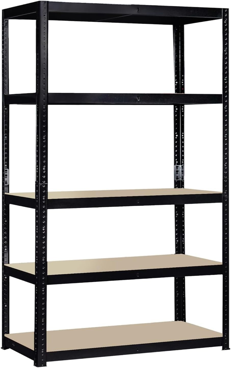 5-Tier Garage Shelf Unit 180x90x40cm Adjustable Heavy-Duty MDF + Steel