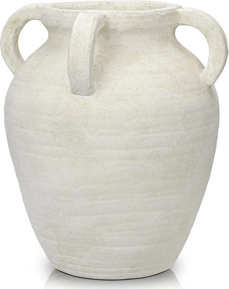 Large Terracotta Vase 30cm Rustic Handmade Ceramic Floor Table Decor