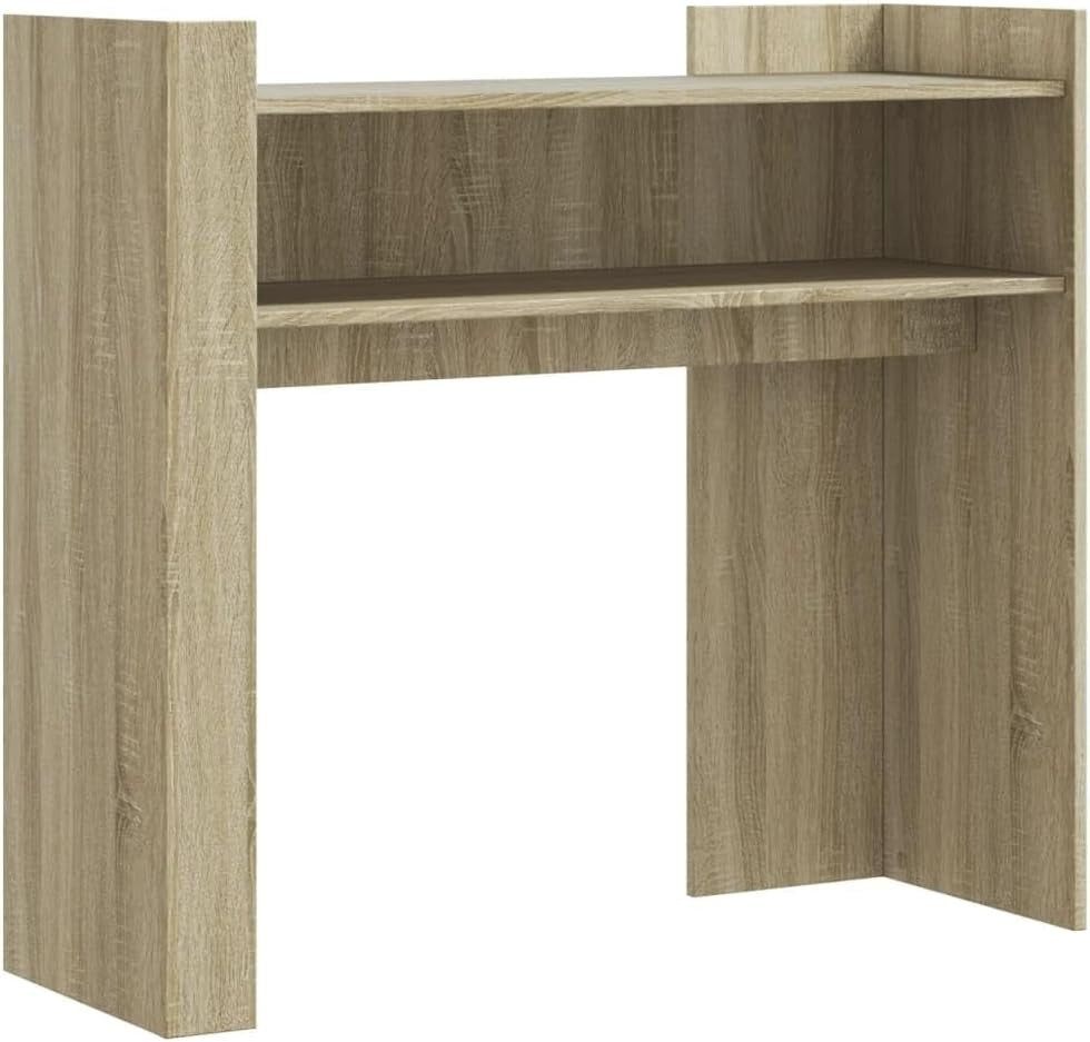 Durable Sonoma Oak Console Table with Display Shelf, 100x35x90cm