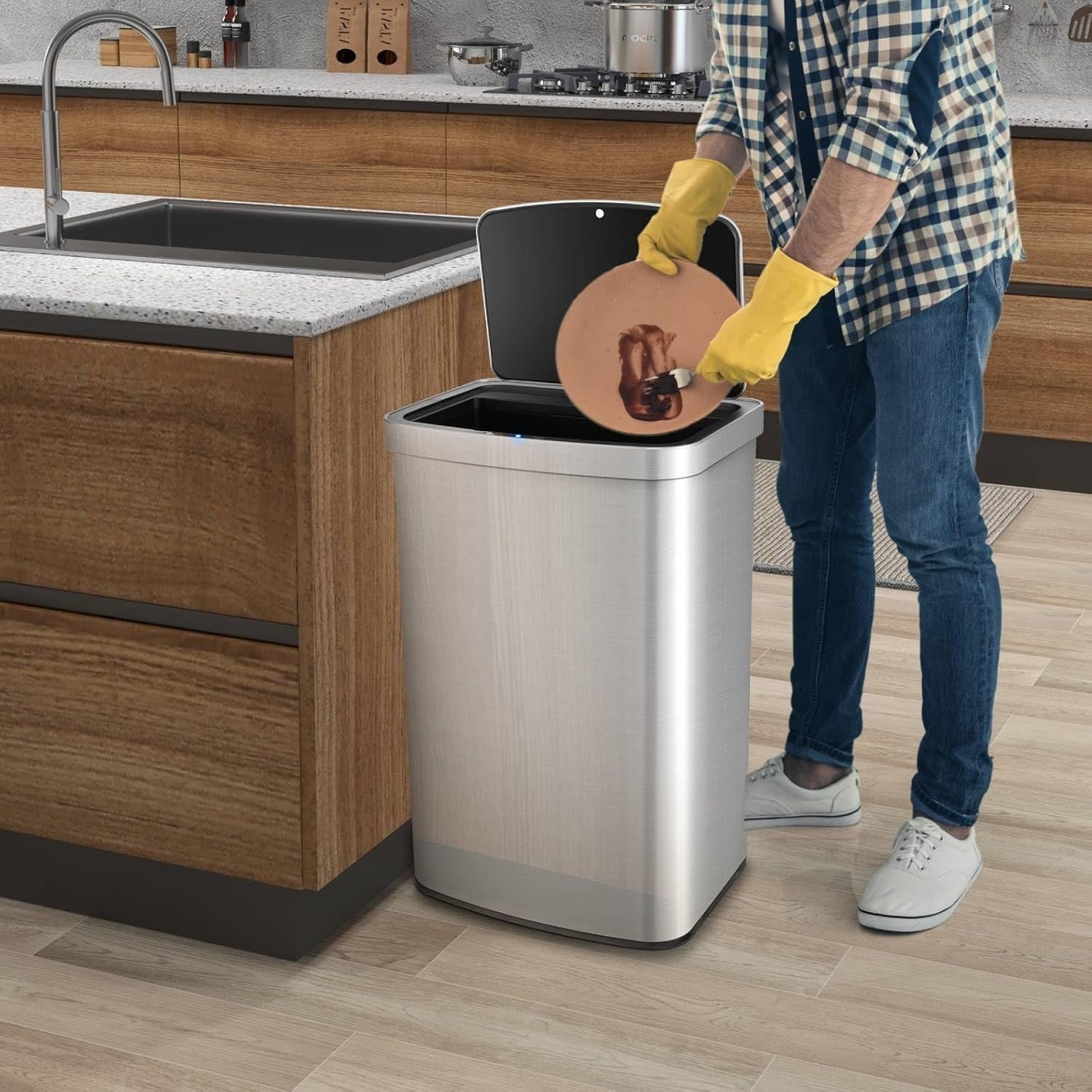50L Automatic Sensor Kitchen Bin Stainless Touchless