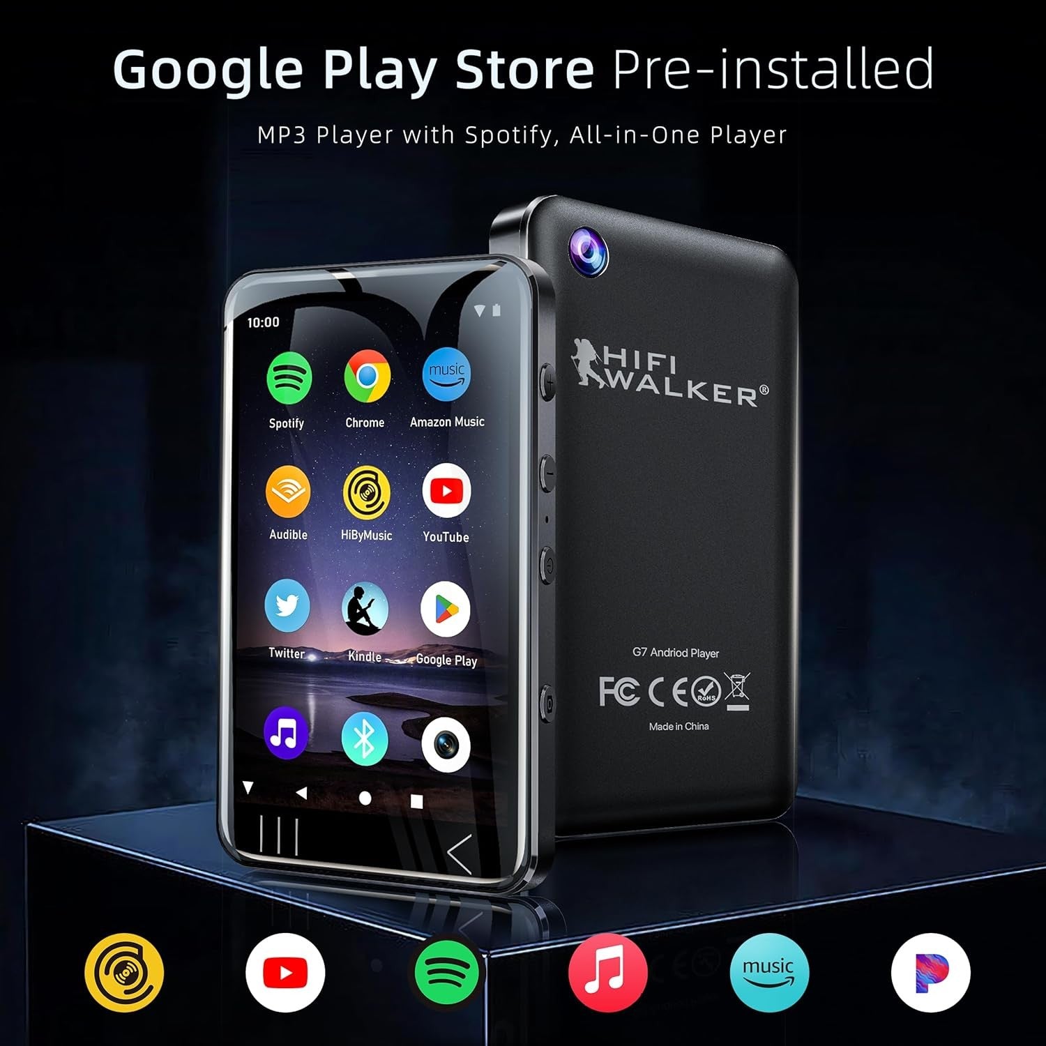 80GB MP3 Player Bluetooth WiFi Spotify MP4 Player with Speaker Camera Speaker