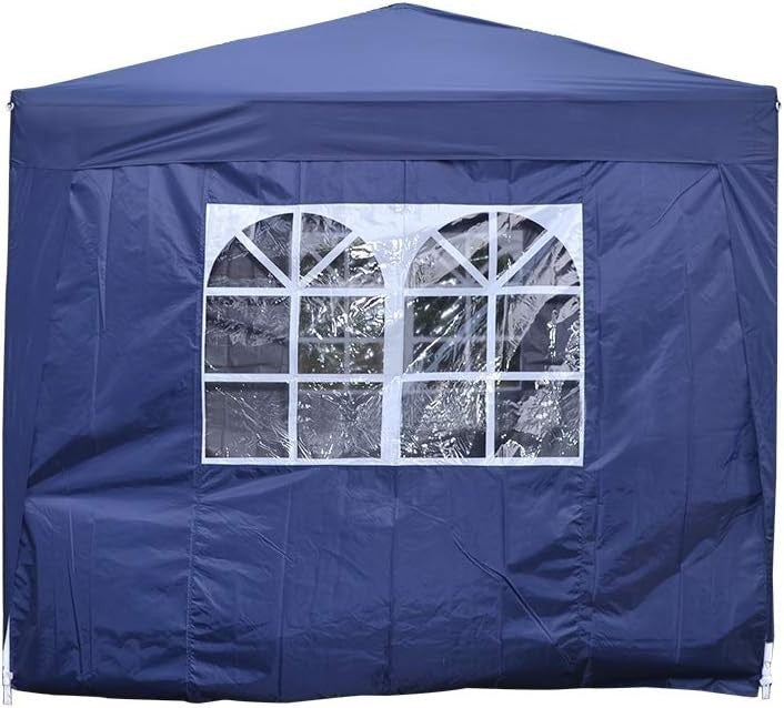 2.5x2.5M Blue Pop Up Gazebo With Sides Waterproof Outdoor Garden Party Tent