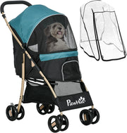 Dog Stroller Rain Cover Foldable Pet Pushchair for Small Dogs Cats