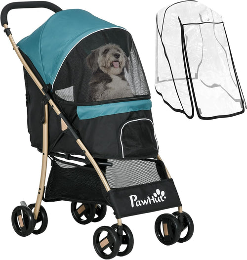 Dog Stroller Rain Cover Foldable Pet Pushchair for Small Dogs Cats
