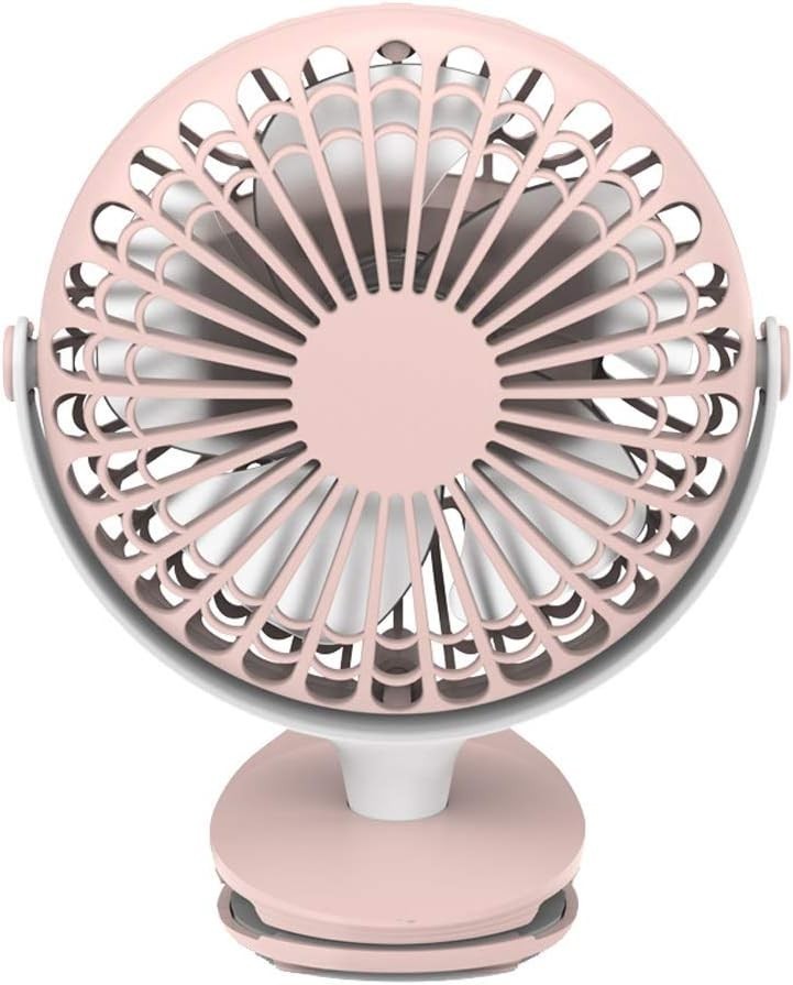 Mini USB Clip Fan 360° Rotating 3-Speed Quiet Table Desk Fan Rechargeable White