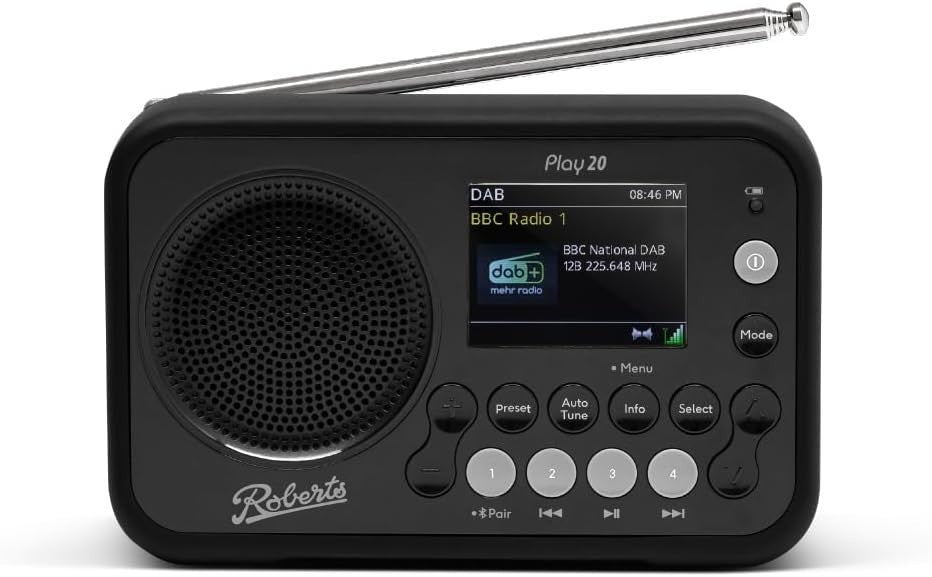 Portable DAB FM Digital Radio with Colour Screen & Headphone Socket