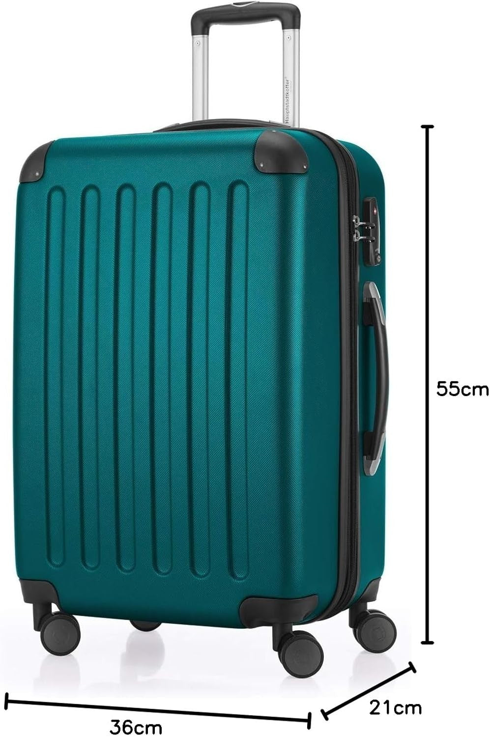 Lightweight 55cm Carry On Suitcase ABS Hard Shell Expandable Spinner 42L