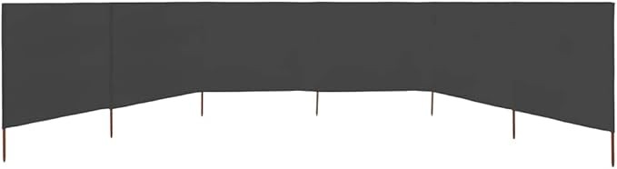 6-Panel Grey Wind Screen 800x80cm Outdoor Garden Camping Privacy Divider