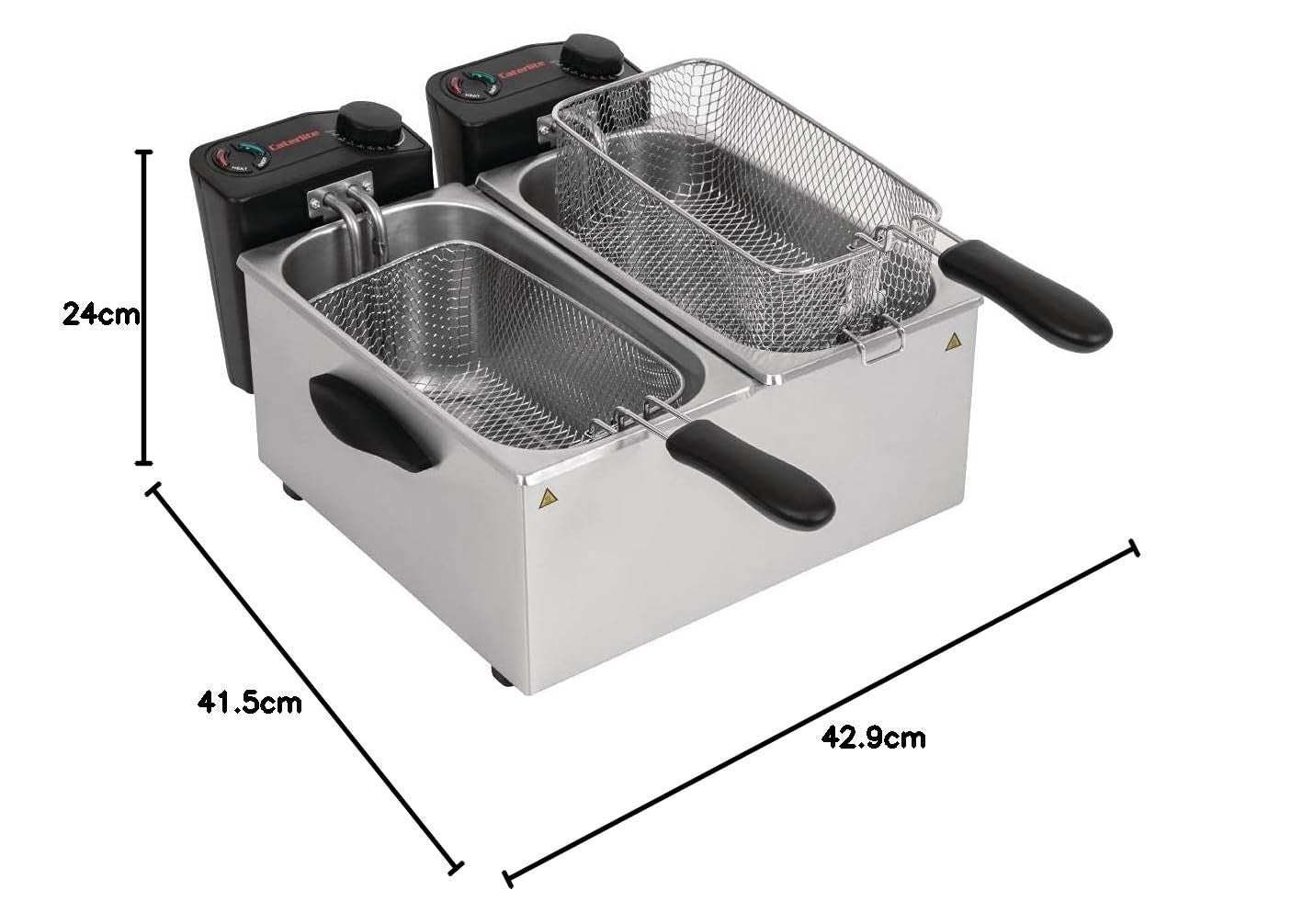 Double Deep Fat Fryer 7L Total 4000W Stainless Steel Dual Tank