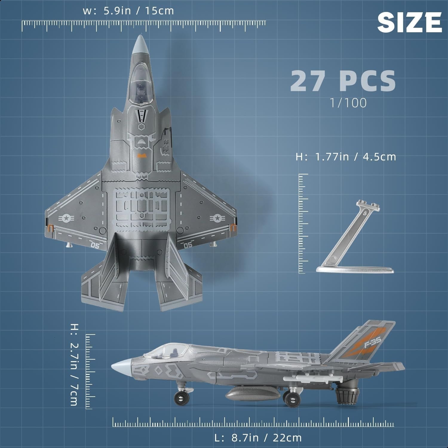 F-35 Fighter Jet 1:72 Model Kit Airplane DIY Toy Gift Adults Kids