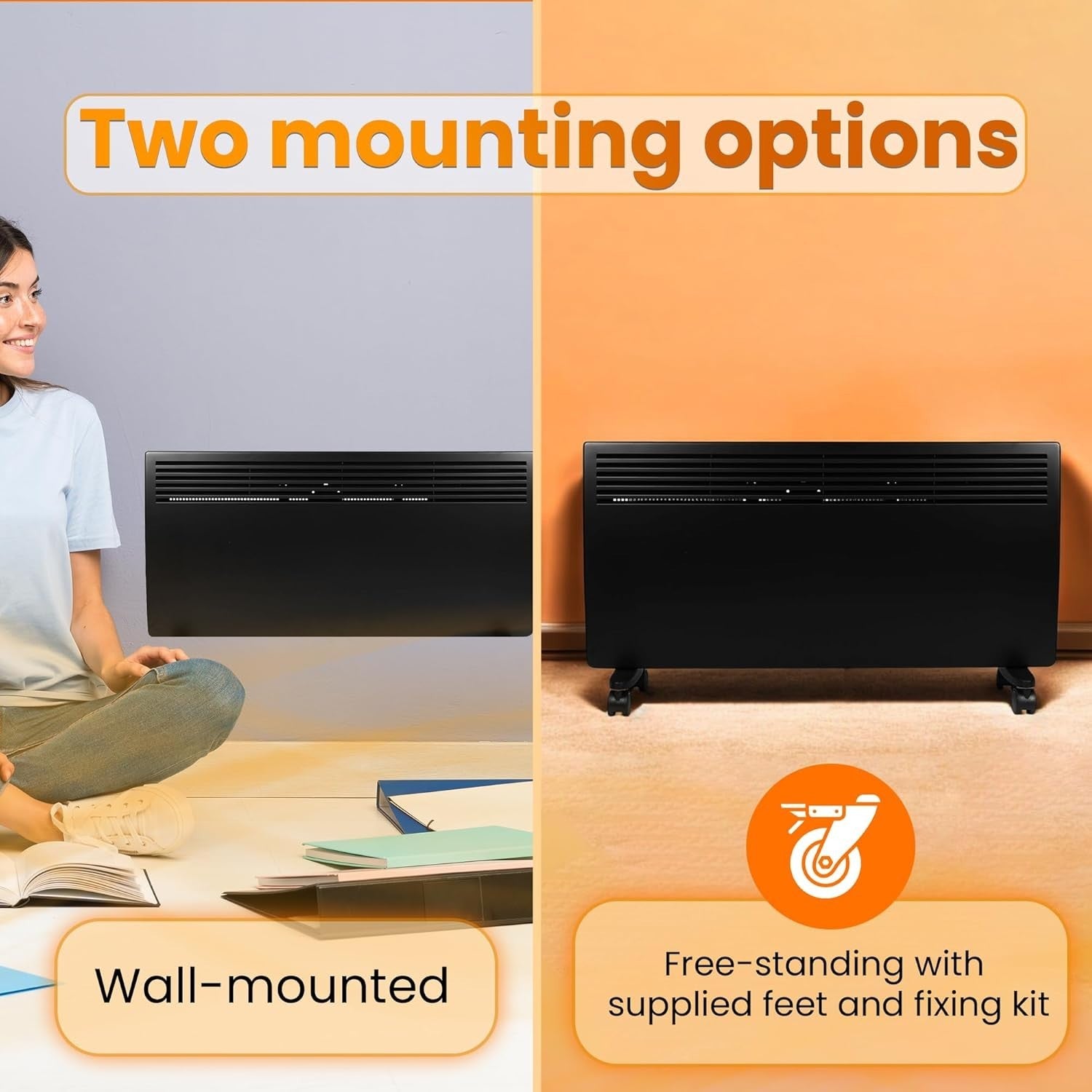 1000W Electric Panel Heater | Energy Efficient Wall & Free-Standing Radiator