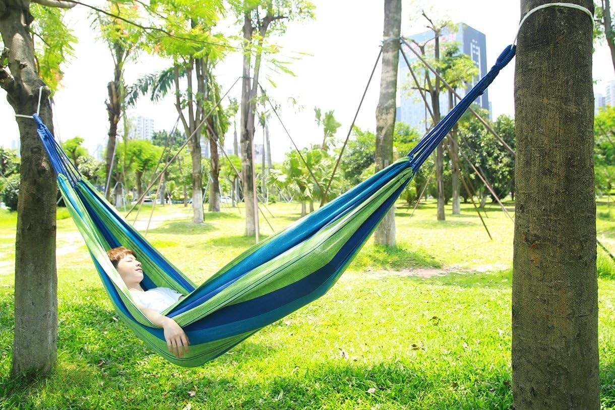 Outdoor Brazilian Cotton Hammock Double 450lbs Capacity | Travel & Camping