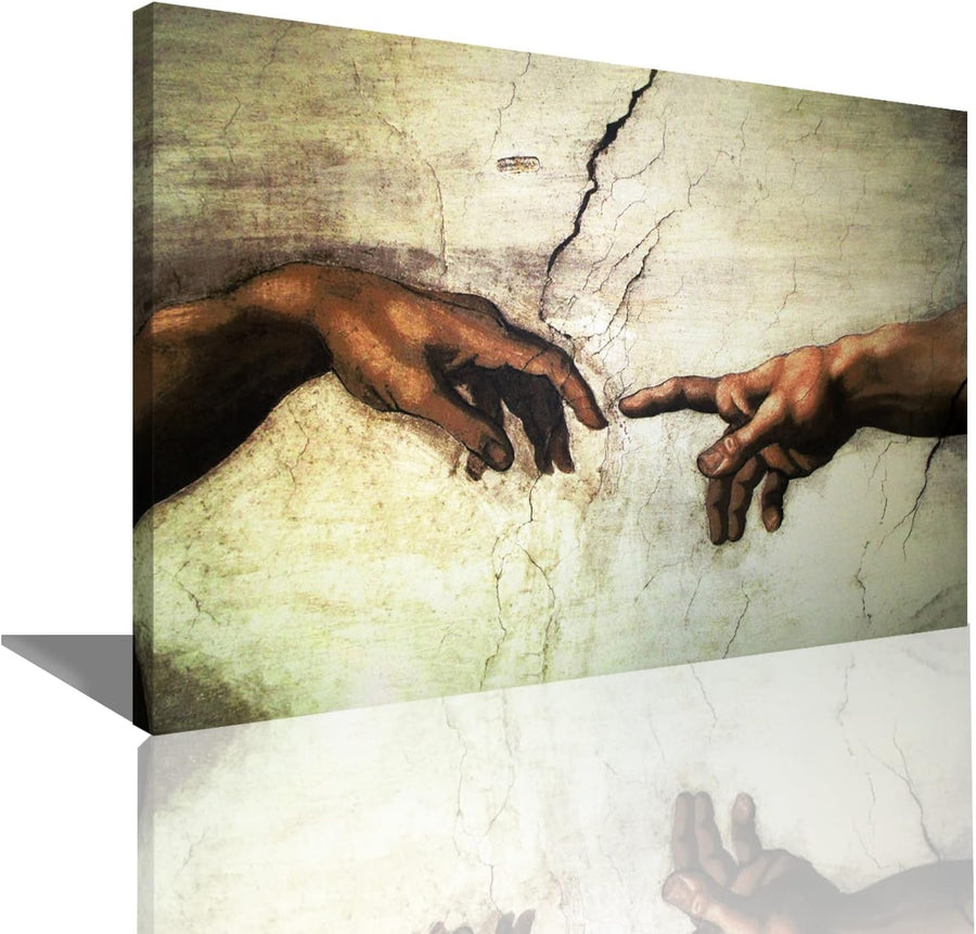 Creation of Adam Canvas Wall Art 40x60cm Framed