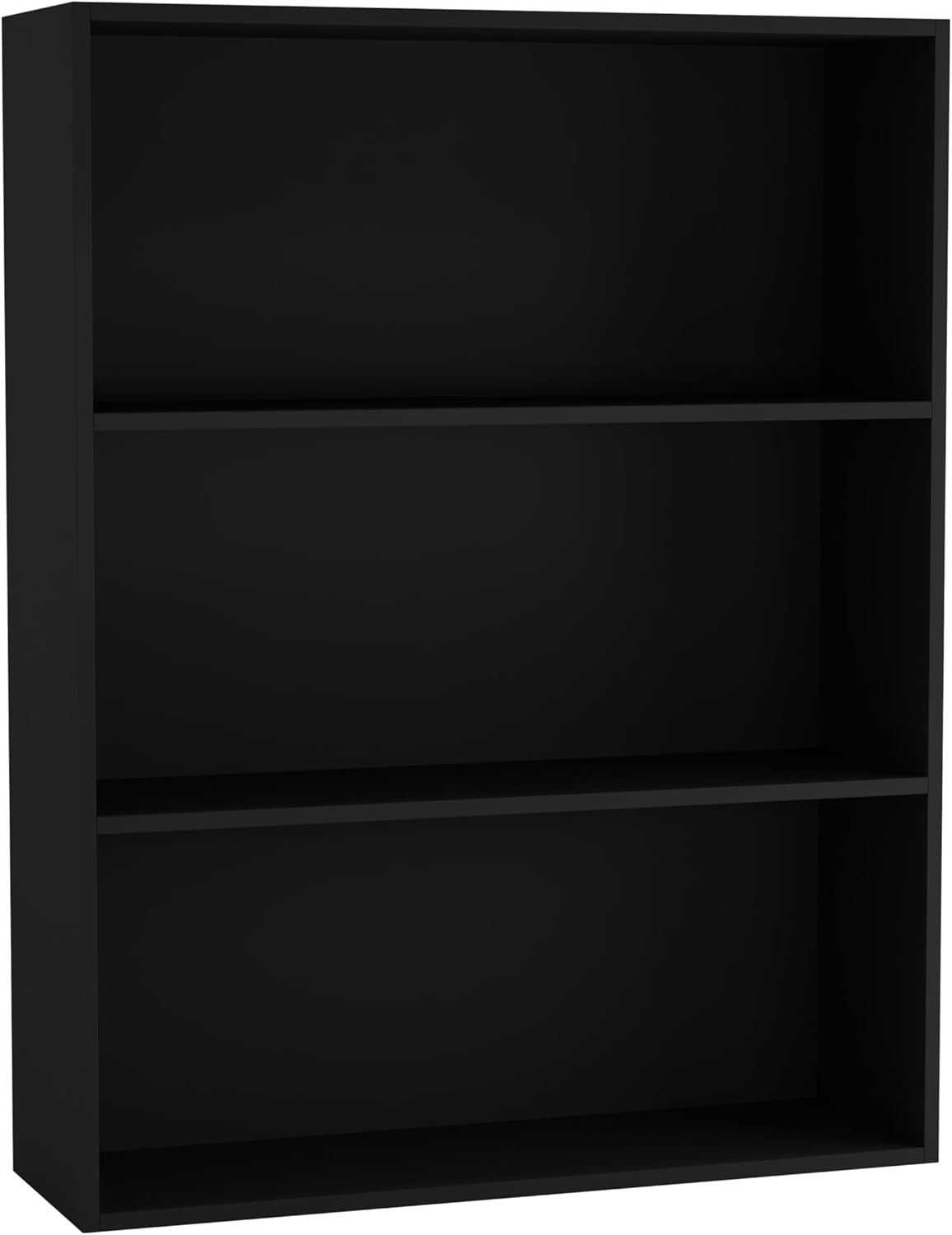 3 Tier Wooden Bookcase Modern Cabinet Compact Storage Display Shelf Black