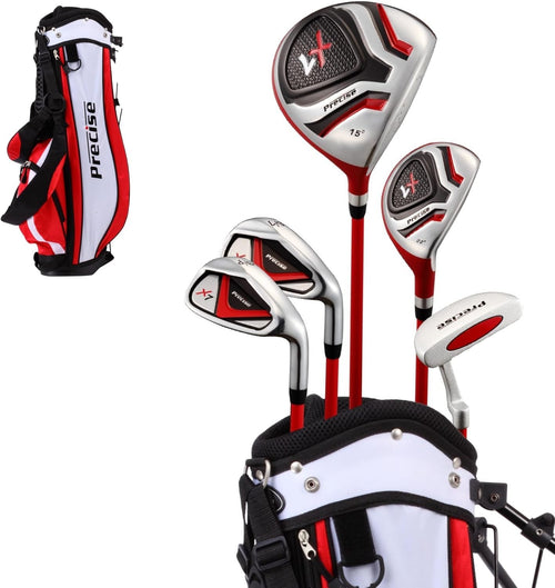 Kids Junior Golf Club Set Ages 6–8 Right Hand Graphite Stand Bag Red