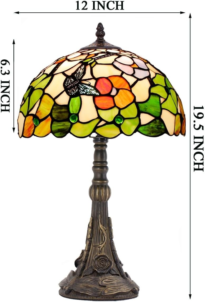 Antique Style Tiffany Stained Glass Table Lamp 30x30x48cm Warm Glow