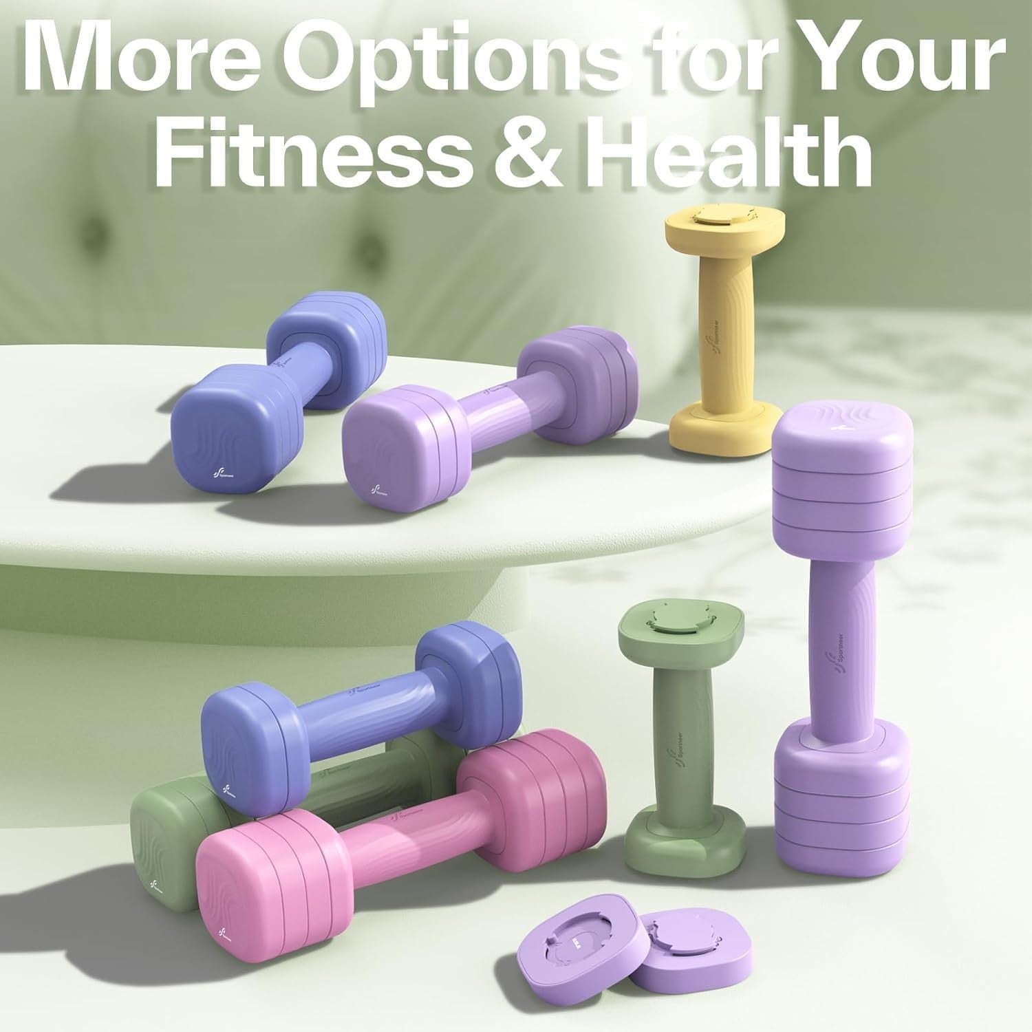 Women’s Adjustable Dumbbell Set 1–2.5kg 4-in-1 Home Toning Weights