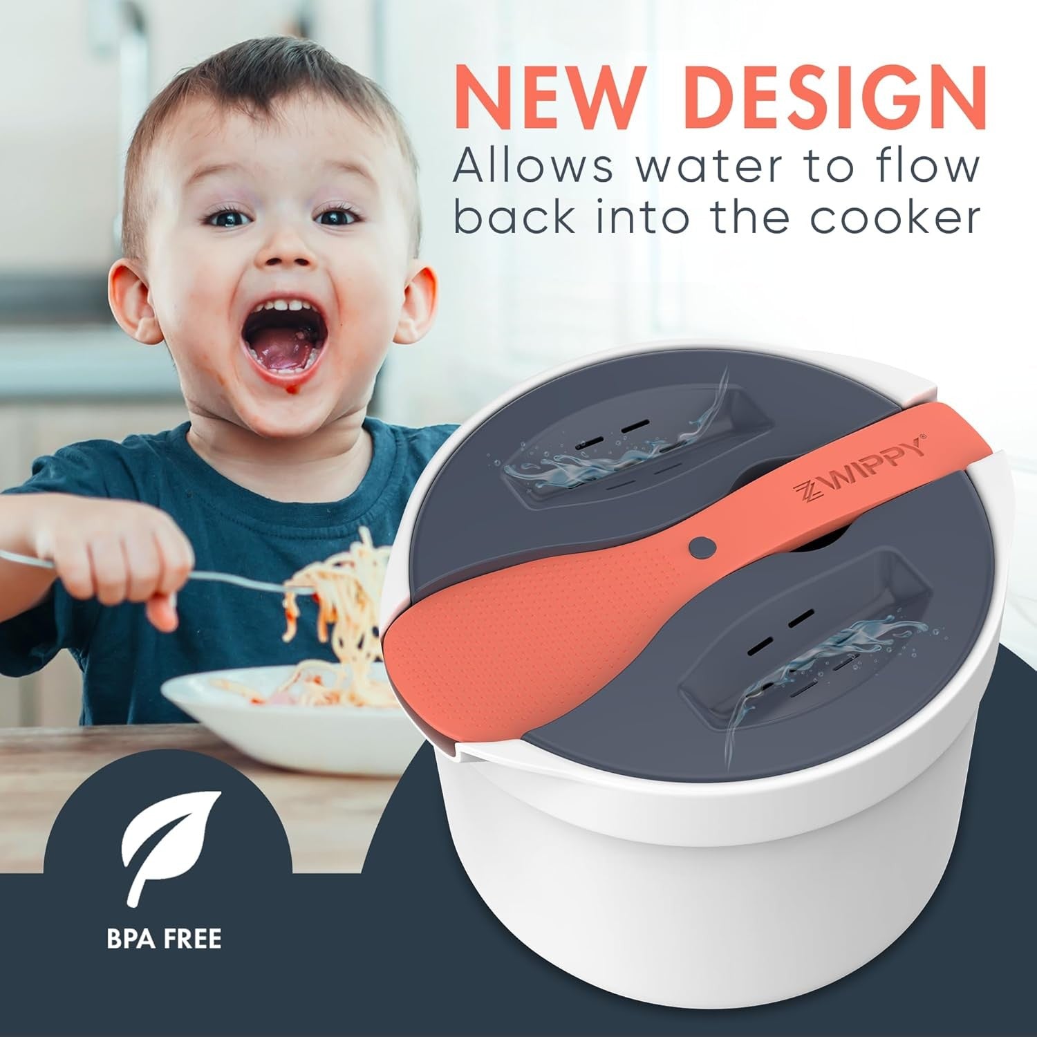 Microwave Rice Cooker Steamer Pasta Cooker 8 Cup