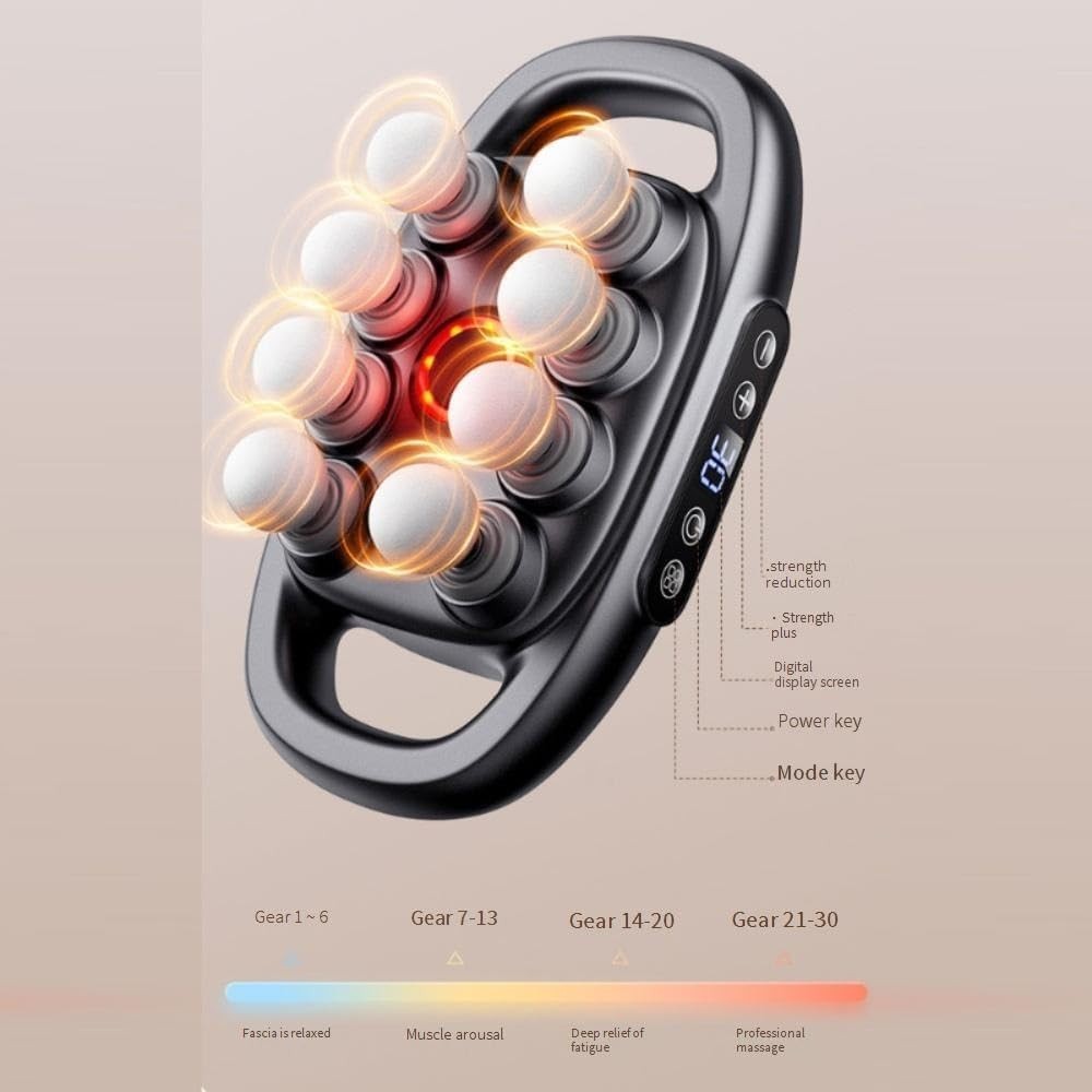 Deep Tissue Massage Gun 16-Head Multi Node Percussion Body Muscle Relaxer
