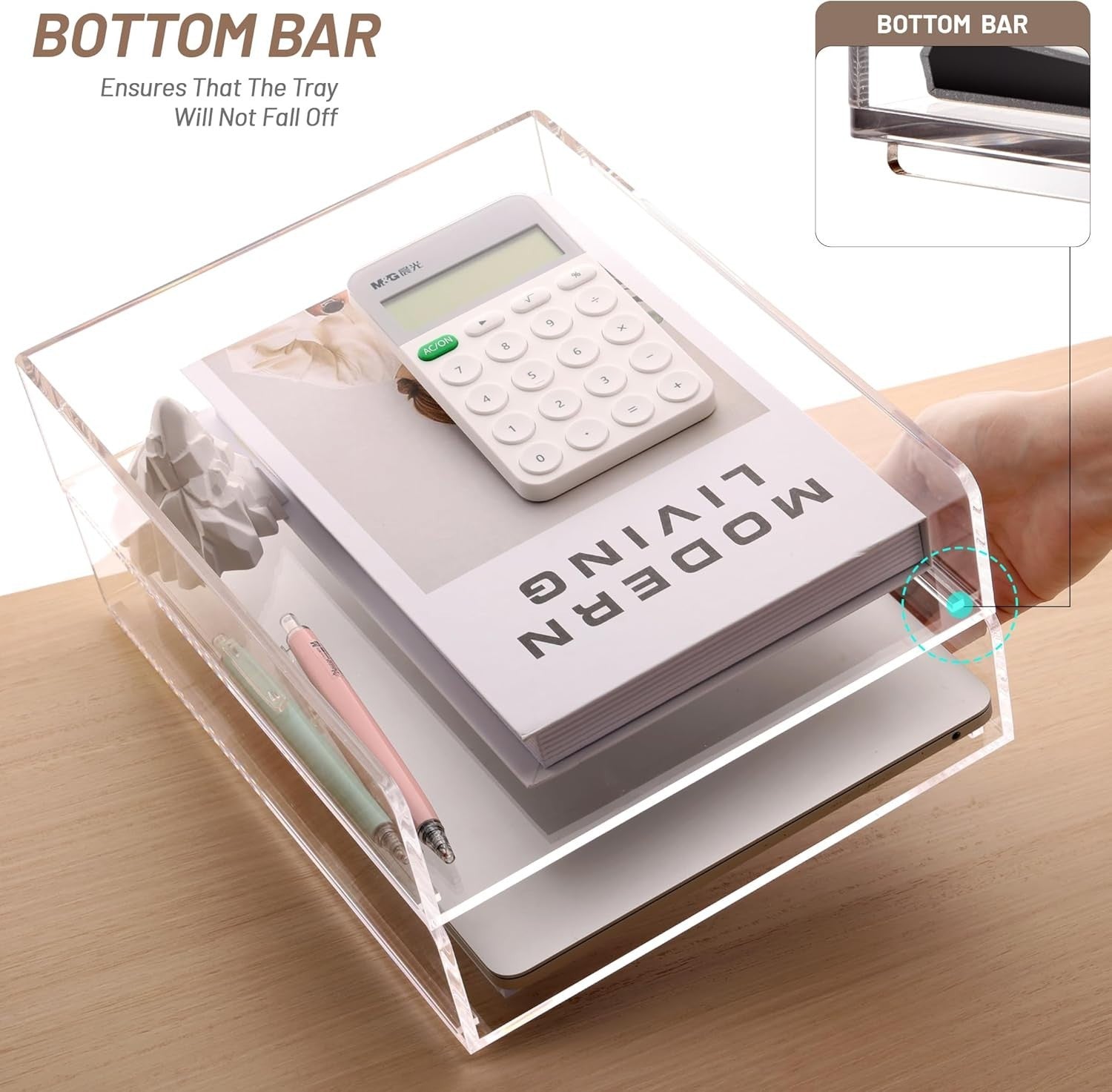 2 Pack Vertical A4 Letter Tray Stackable Clear Acrylic Desk File Organizer