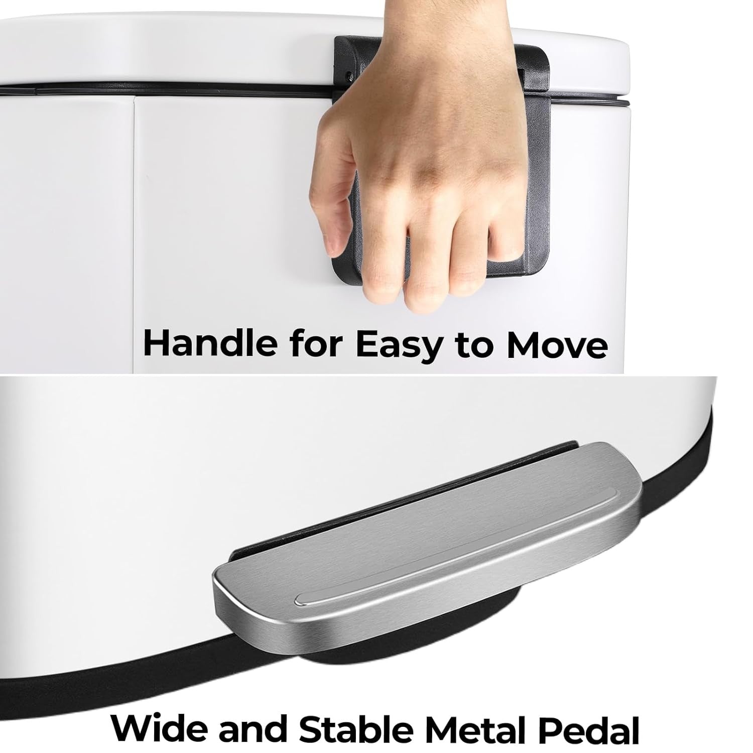 30L Stainless Steel Pedal Bin Soft Close Kitchen Waste Ivory