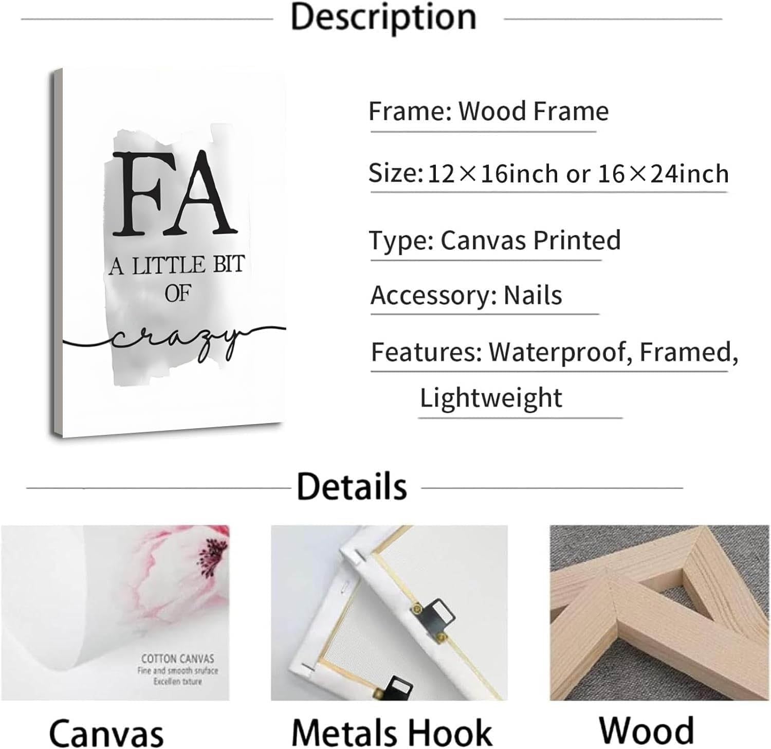 Large 3-Piece Abstract Canvas Wall Art 16x24 in Family Home Decor