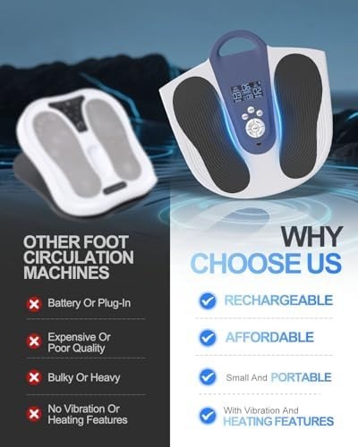 EMS Foot Massager With Heat TENS Pads Pain Relief Circulation 99 Levels