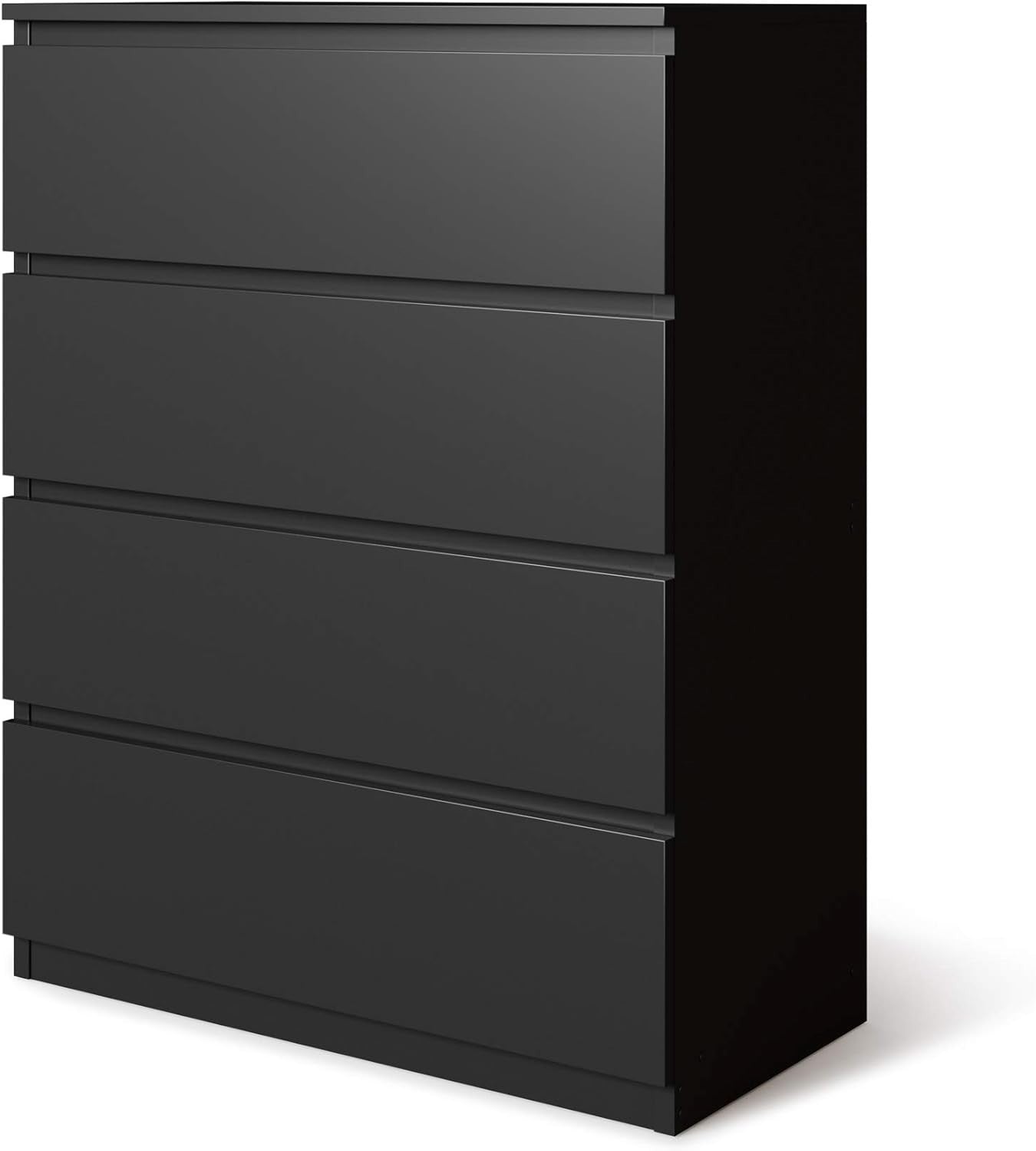 Black 4-Drawer Chest Storage Cabinet | Wall-Mount, Bedroom & Living Room