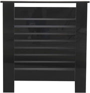 Black High Gloss Radiator Cover MDF Cabinet | Modern Decorative Heater Guard