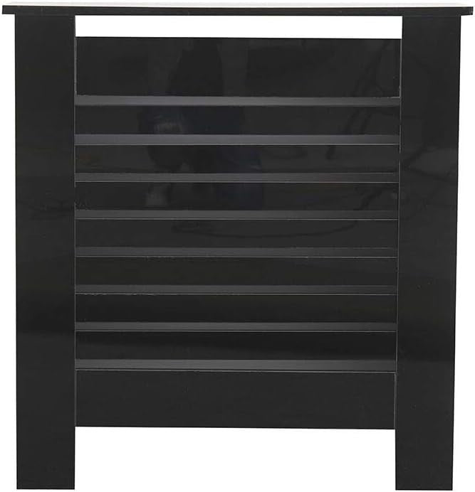 Black High Gloss Radiator Cover MDF Cabinet | Modern Decorative Heater Guard