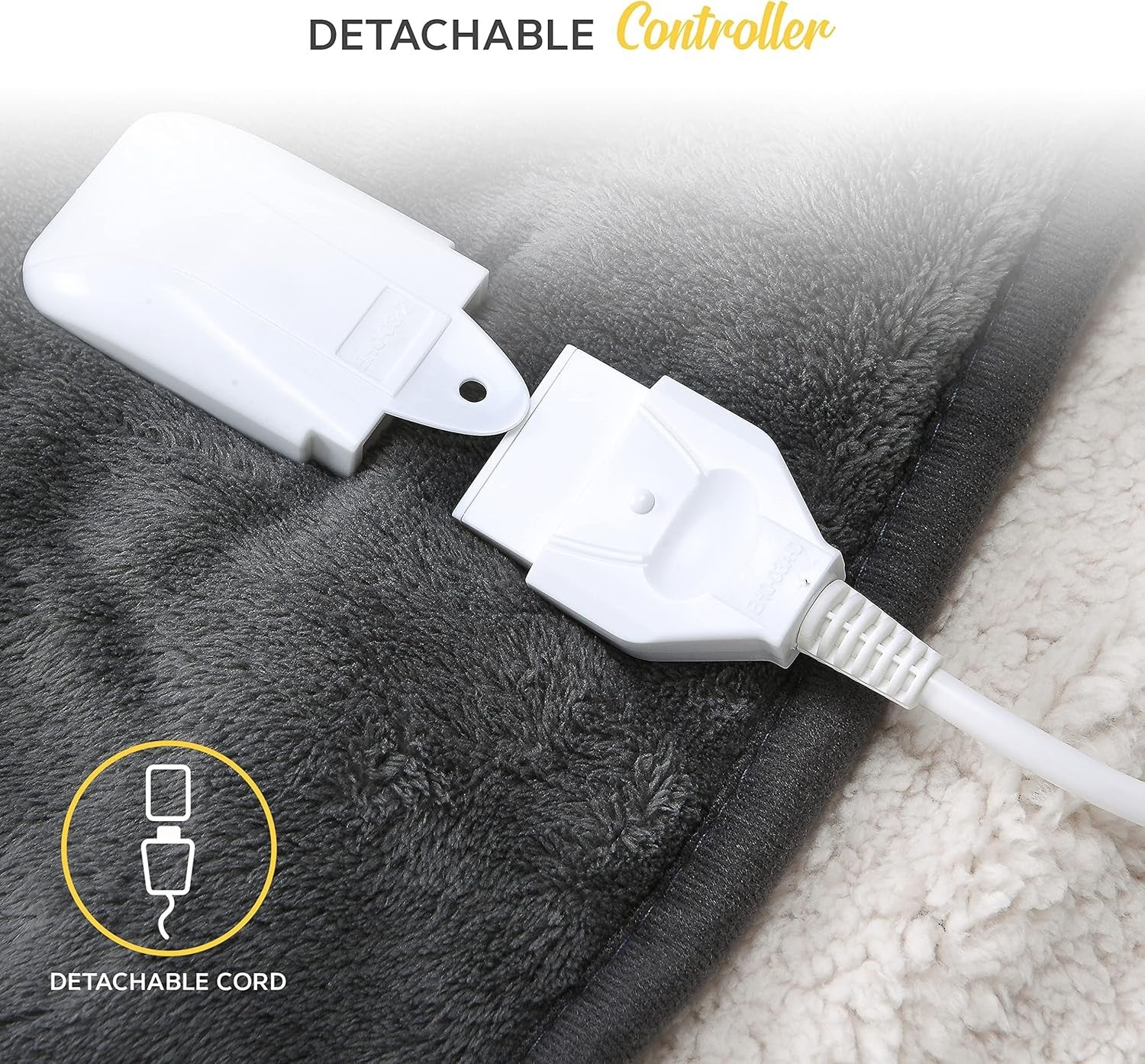 Electric Heated Blanket Double 150x200cm 9 Heat Settings Timer