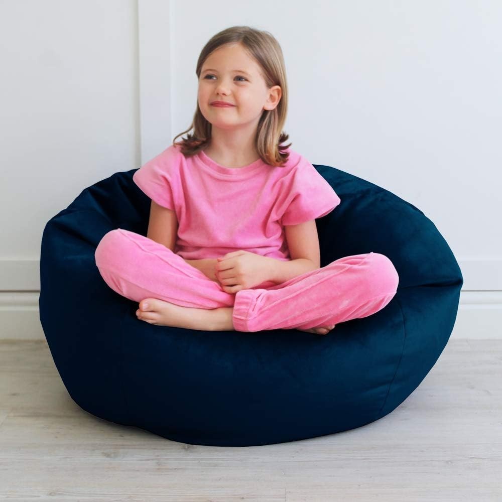 Kids Plush Velvet Bean Bag Chair Soft Lightweight Machine Washable 60x80cm
