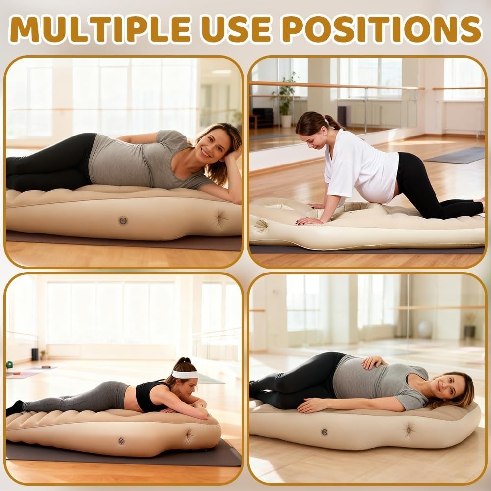 Inflatable Pregnancy Pillow With Pump 32x32 Maternity Belly Support