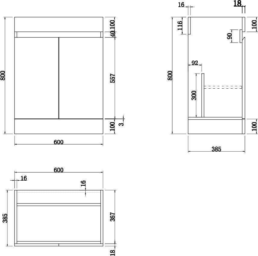 Grey Gloss 600mm Bathroom Vanity Unit with Basin | Modern Sink Cabinet Storage