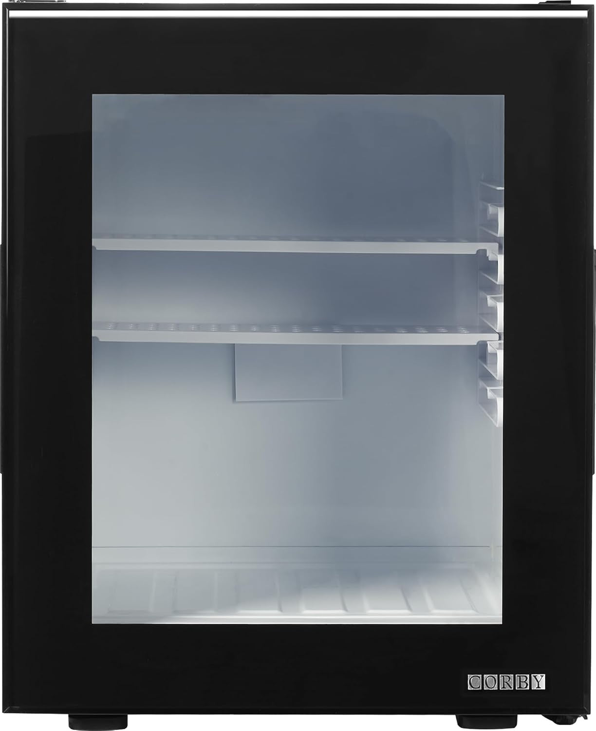 35L Black Corby Eton Mini Fridge Glass Door Tabletop Cooler LED