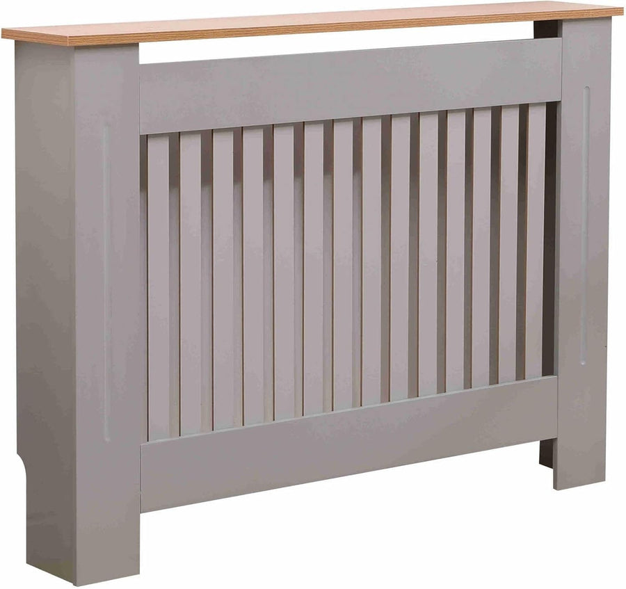 Medium Grey Radiator Cover | Slatted MDF Cabinet
