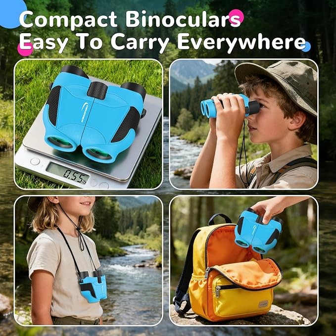 15x25 Kids Compact Binoculars Shockproof Mini Outdoor Toy Bird Watching