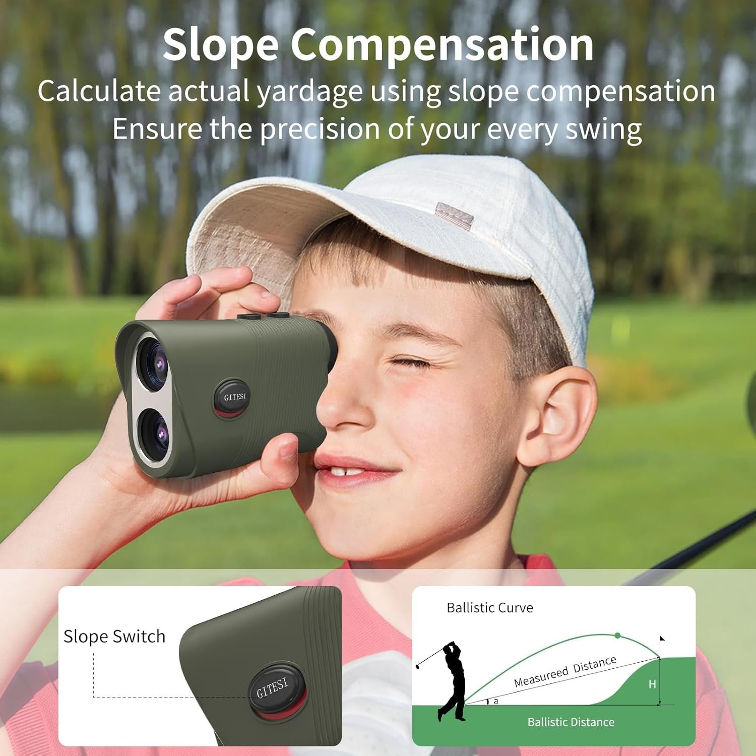 Golf Rangefinder 1200Y Slope Flag Lock Vibration Rechargeable Waterproof