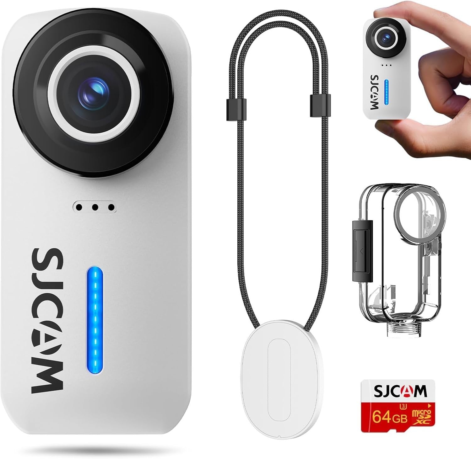 4K Mini Body Camera 170° Waterproof POV Action Cam 64GB White