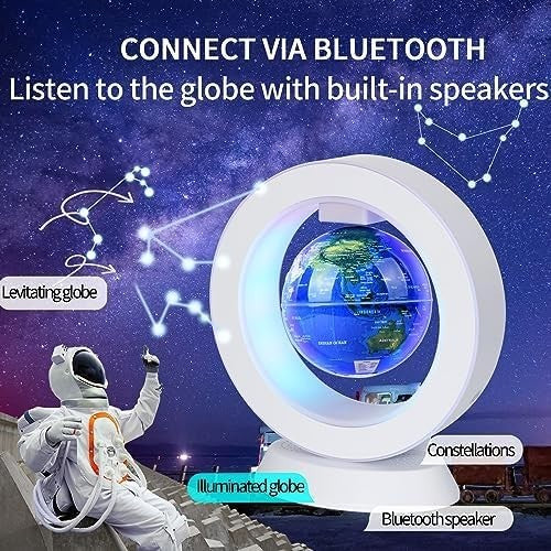 Constellation Floating Globe Bluetooth Speaker, Spinning Levitating Lamp