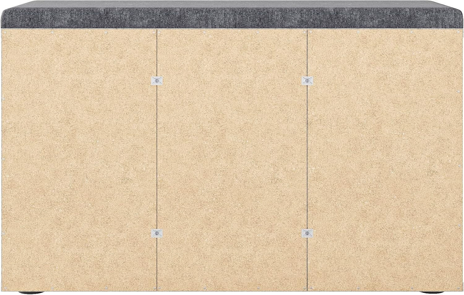 Concrete Grey Shoe Storage Bench with Cushion – Hallway Seat 80x30x50cm