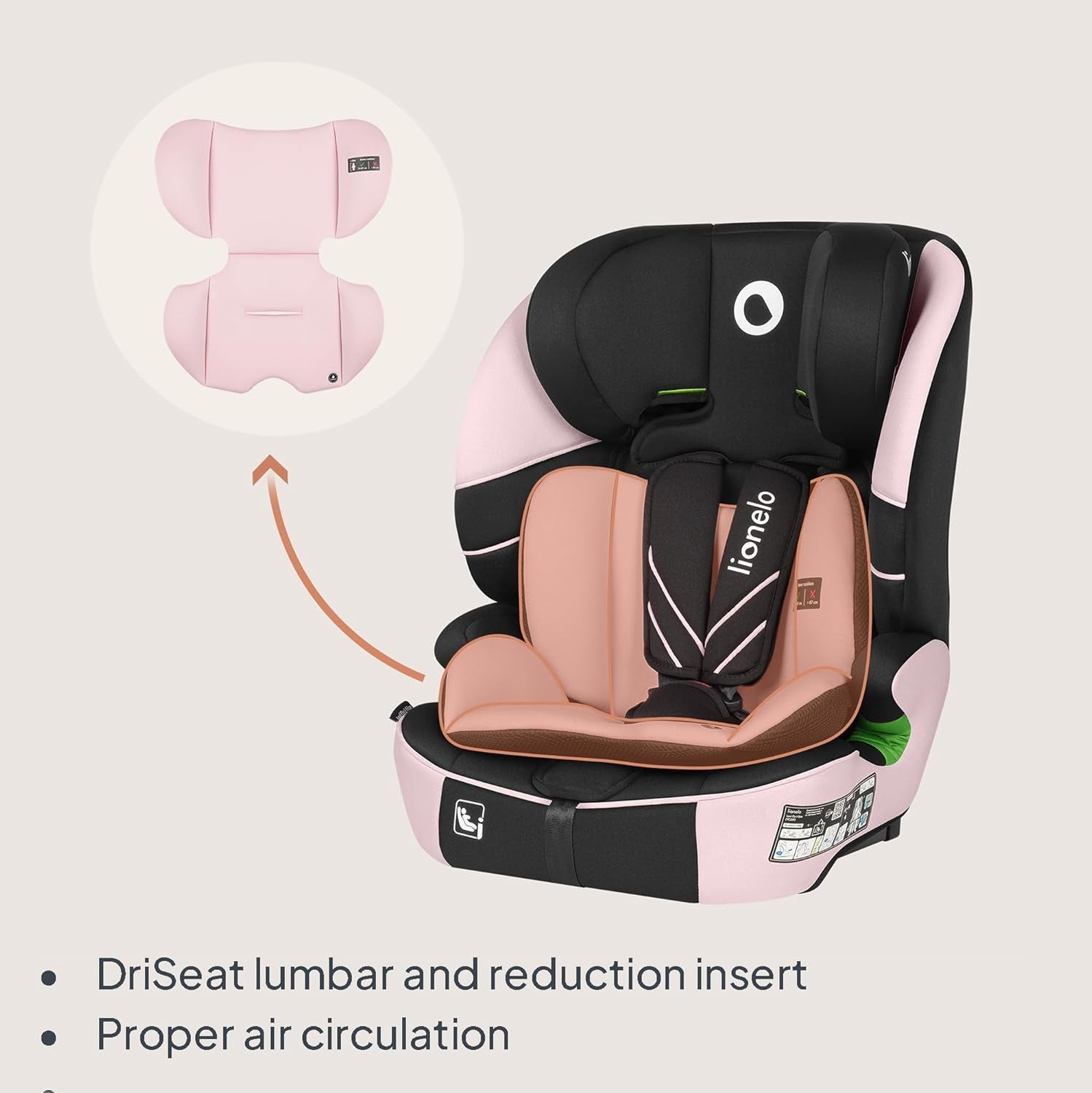 ISOFIX Child Car Seat 12 Months–12 Years Side Impact Adjustable Headrest