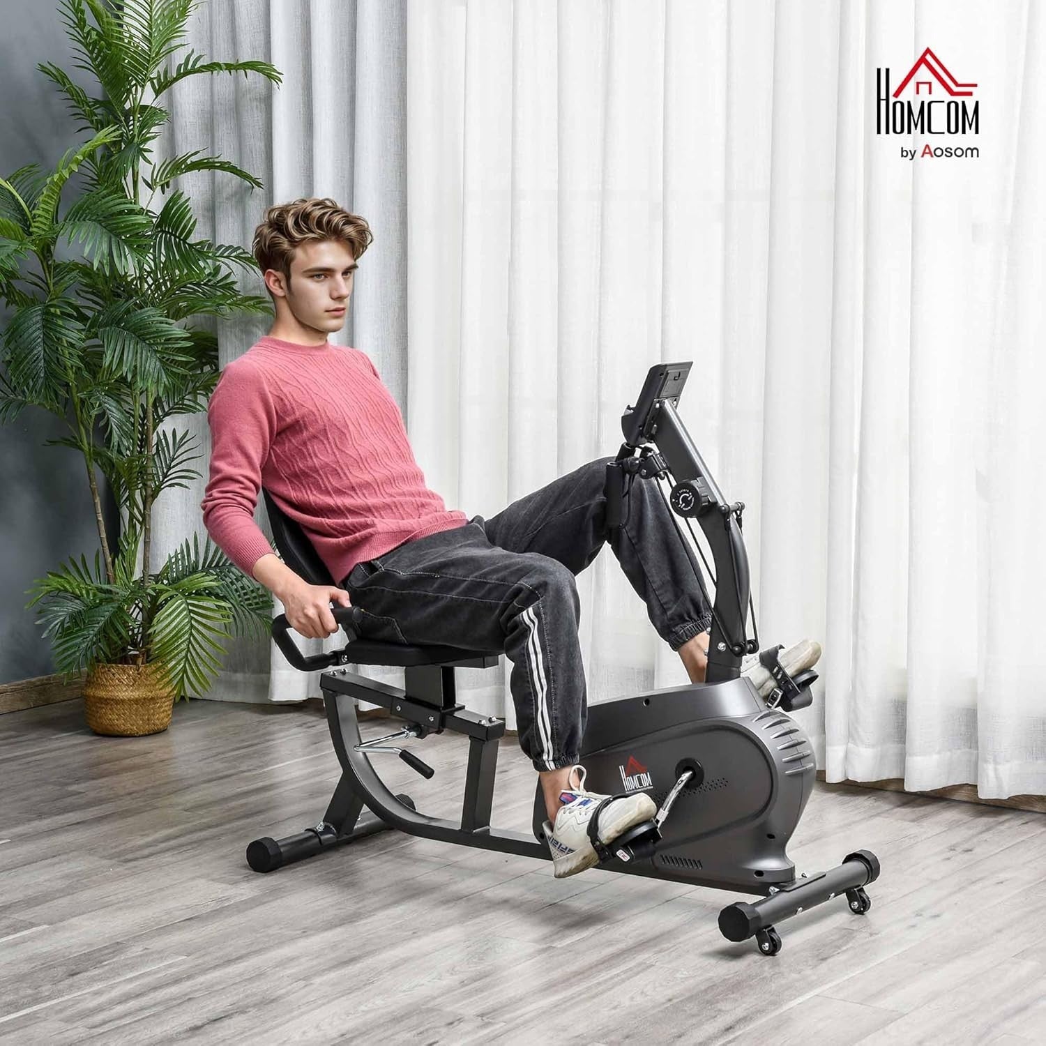 Exercise Bike LCD Display Quiet 8-Level Magnetic Resistance Home Gym Fitness