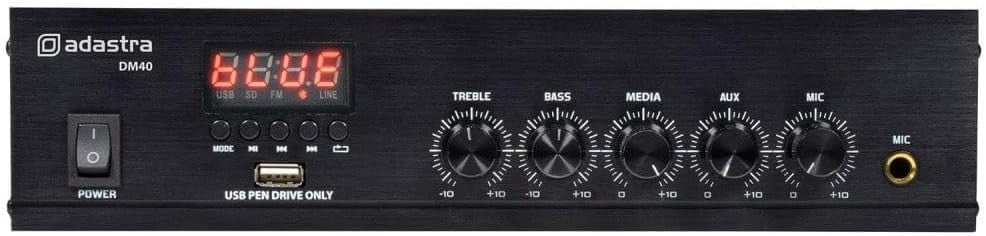 Digital 100V 4-Channel Mixer Amplifier 40W with Bluetooth & USB