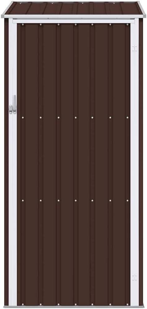 Metal Garden Shed Outdoor Storage with Sloped Roof & Weather Protection Brown