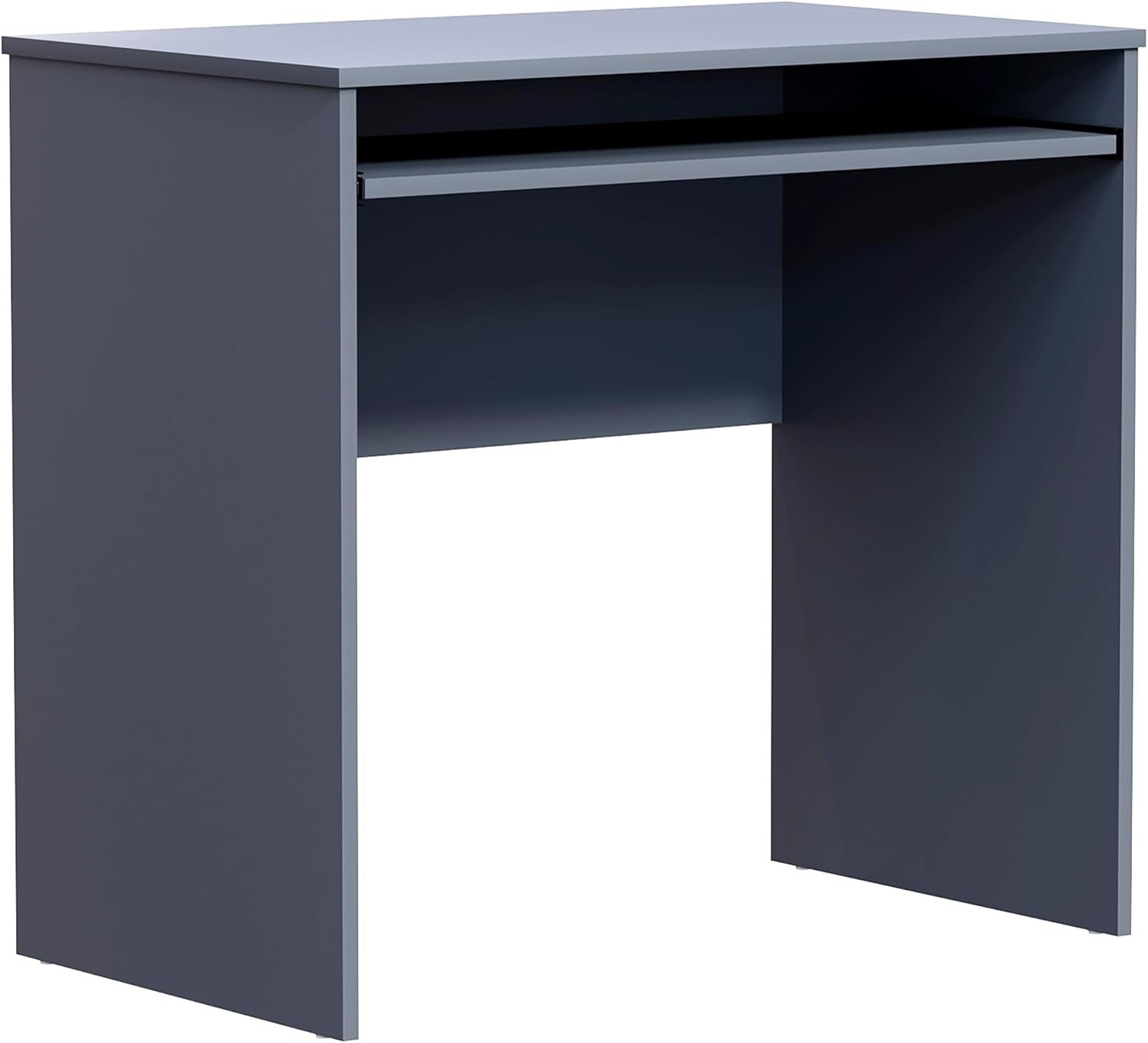 Small Computer Desk with Keyboard Tray Compact PC Laptop Table Grey